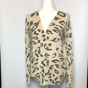 Leopard print button up cardigan